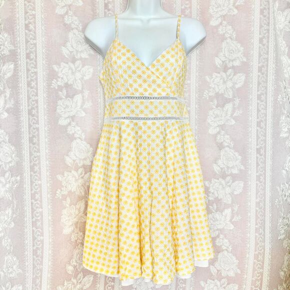 Trixxi Women's Yellow and White Summer Dress - Picture 1 of 6